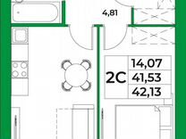 1-к. квартира, 42,1 м², 1/8 эт.