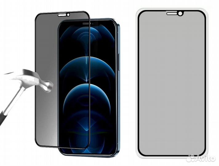 Защитные стёкла Антишпион для iPhone 12 / 12 Pro
