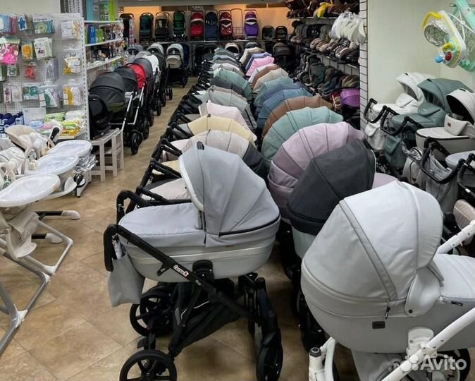 Коляска 2в1 Indigo MIO (серый узор + сер кожа)