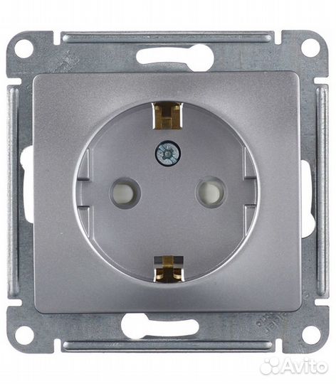 Розетка GSL000345 скрытая установка алюминий с заз