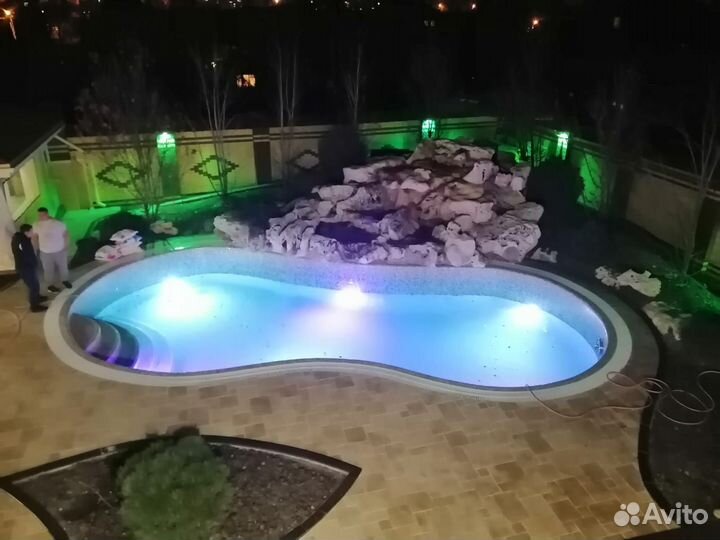 Отделка бассейна натуральным камнем