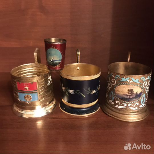 Подстаканник. Стопка. Эмаль. Серебро