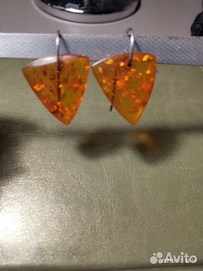 Серьги янтарь СССР