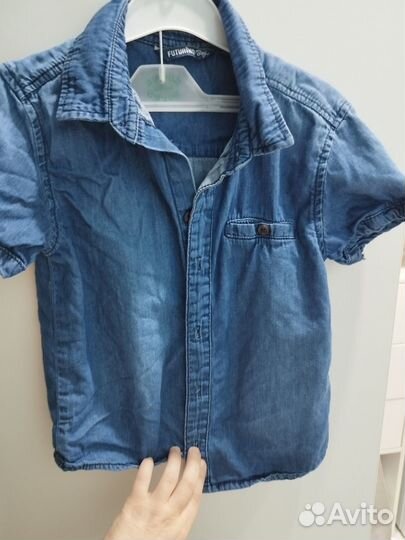 Джинсовая рубашка детская летняя