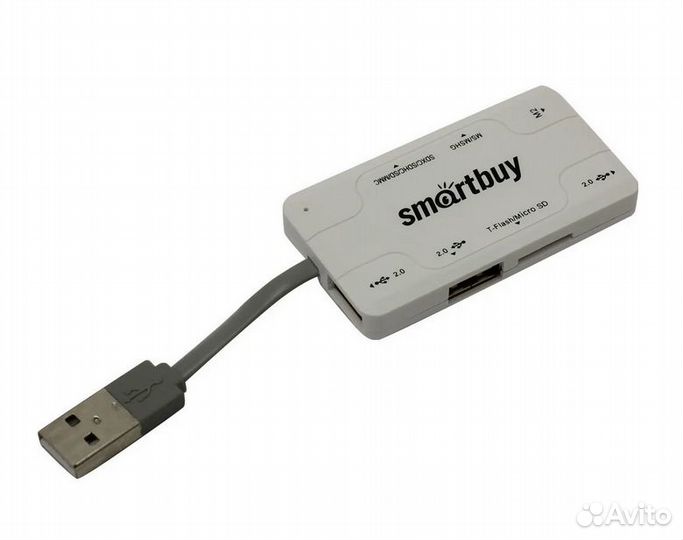 Хаб- Картридер Smartbuy Combo белый (sbrh-750-W)