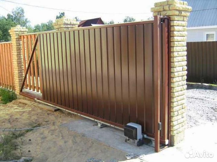 Откатные ворота на дачу 400*200