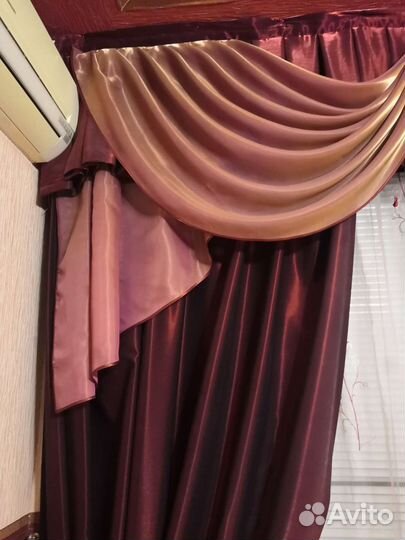 Шторы с ламбрекеном б/у