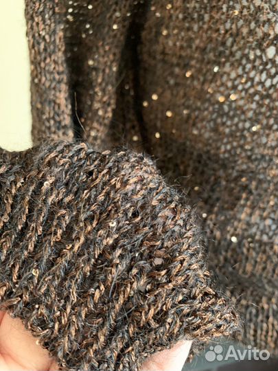 Джемпер вязаный с пайетками 46-50 новый