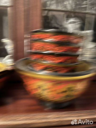 Посуда, дерево, Агидель, лаковая роспись