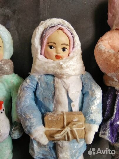 Ватные ёлочные игрушки СССР реплика