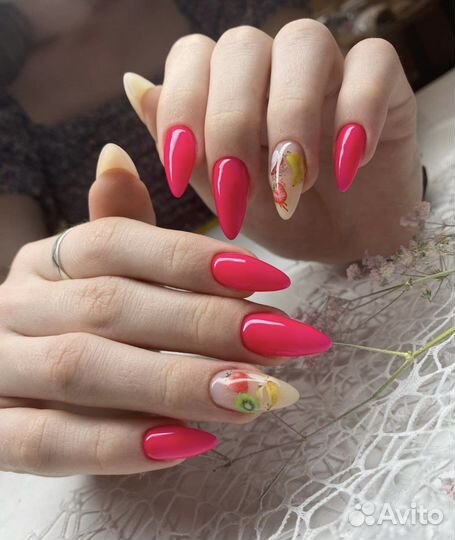 Маникюр гель лак наращивание