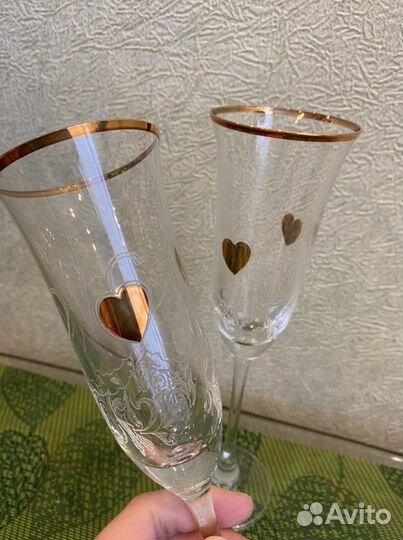 Бокалы свадебные хрустальные новые