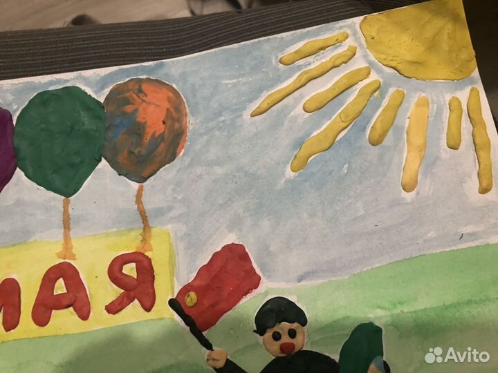 Рисунок с пластилином к 9 мая в сад/ школу