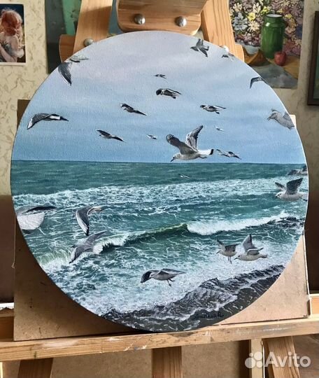 Картина маслом на холсте, морской пейзаж