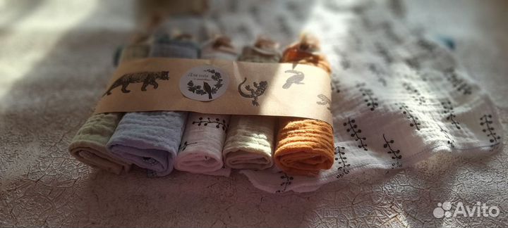 Салфетки для кормления платочки муслиновые