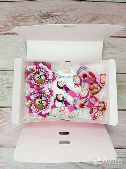 Бантики ручной работы, подарочный набор Бантики