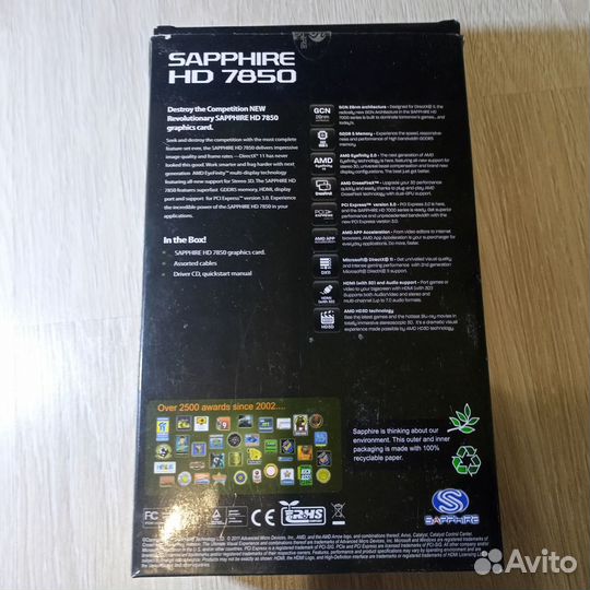 Видеокарта Sapphire AMD radeon HD 7850 2GB 256 бит