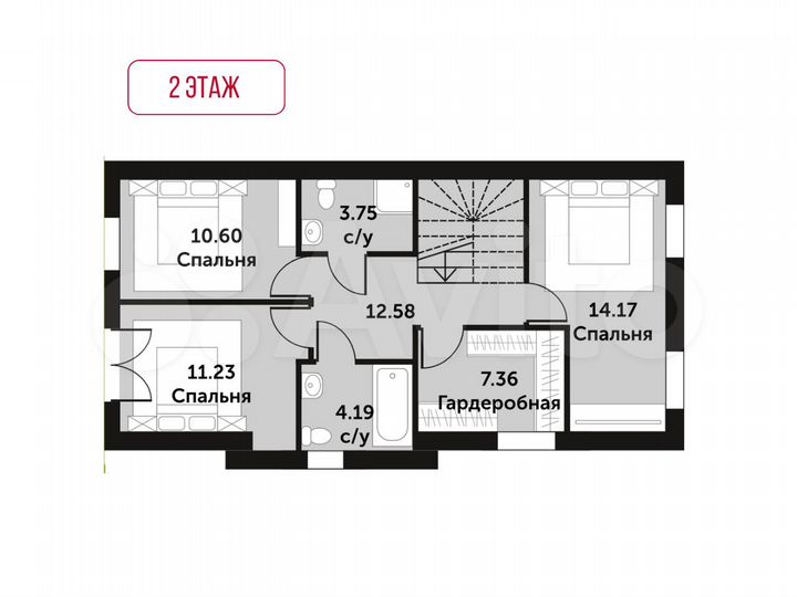 Таунхаус 188,7 м² на участке 2,7 сот.