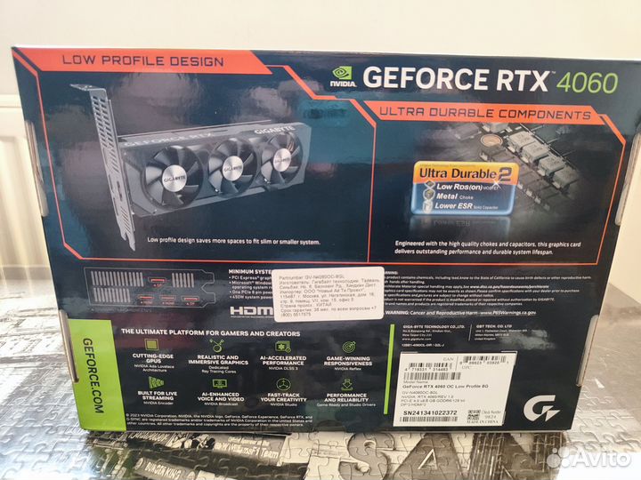 Видеокарта Gigabyte RTX4060 Low Profile