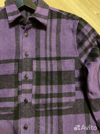 Рубашка в клетку теплая унисекс