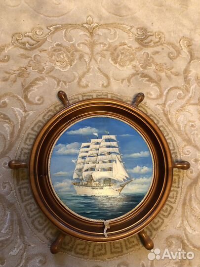 Декоративный штурвал панно