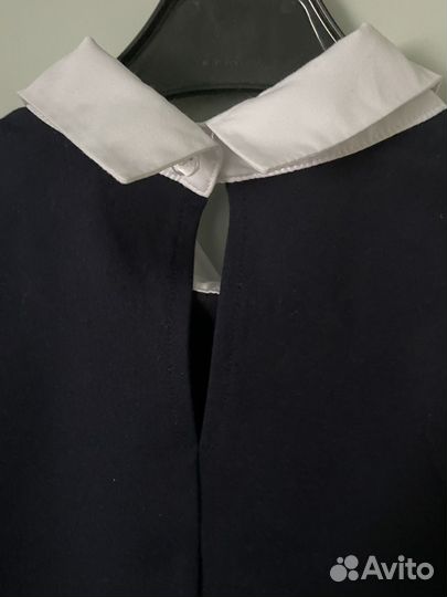 Школьная форма для девочки, кофта-рубашка синяя