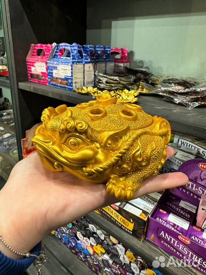 Жаба подставка д/благовоний курильница под латунь