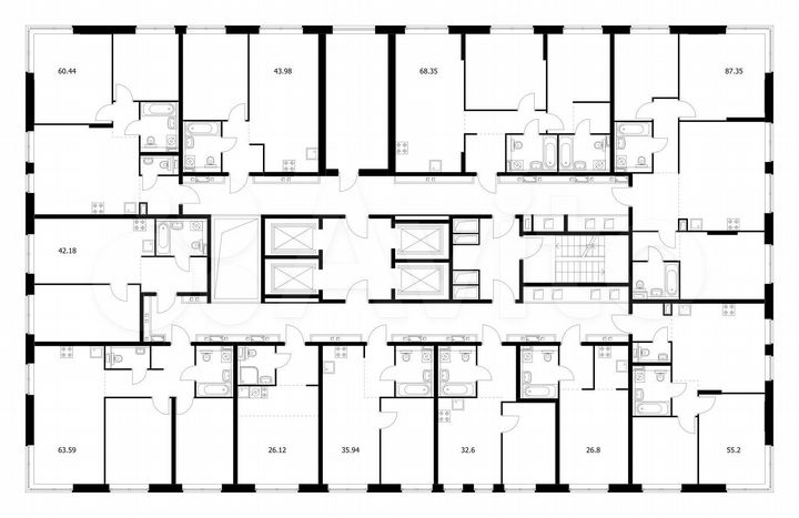 2-к. квартира, 55,2 м², 21/21 эт.