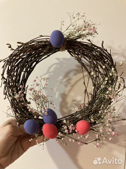 Поделка к пасхе из природных материалов в сад