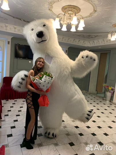 Ростовая кукла белый мишка, панда