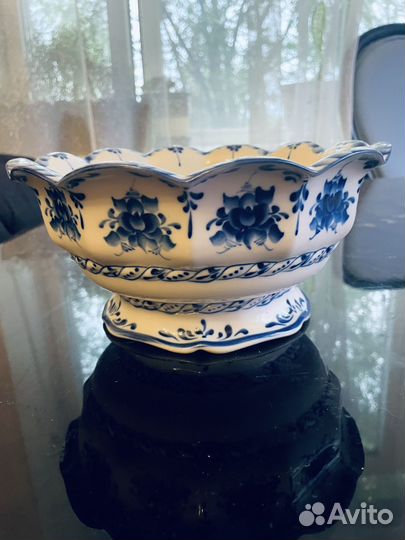 Фруктовница, салатник Гжель