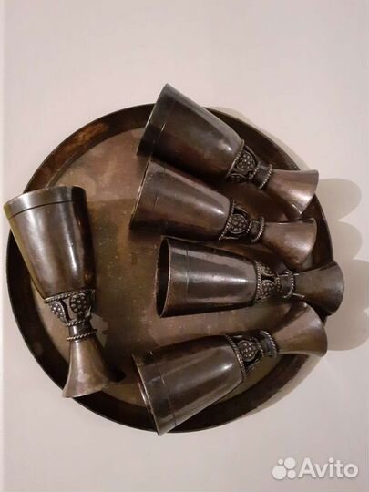 Набор коньячный из мельхиора СССР