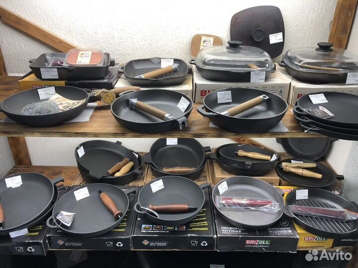 Сковорода-гриль чугунная квадрат с крышкой биол