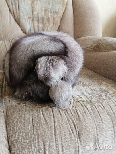 Шапка меховая зимняя женская, чернобурка