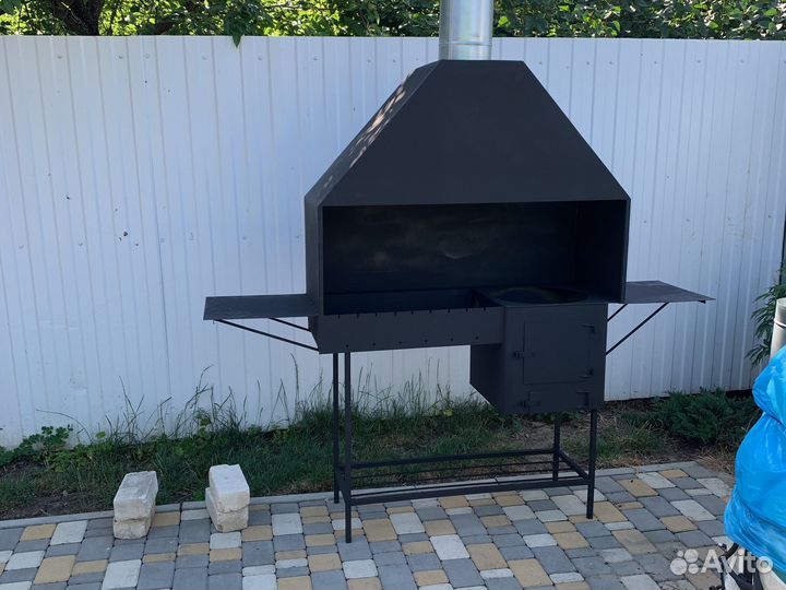 Мангал с печкой и крышей