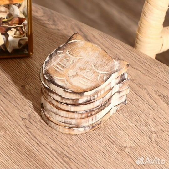 Подставка под горячее 'Кошка' (набор 6 штук) 12*9*