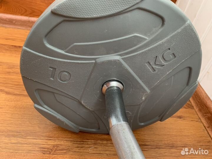 Гриф стальной изогнутый 30x1200мм Torneo+ Блины