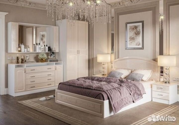 Кровать Венера 160х200 жемчуг