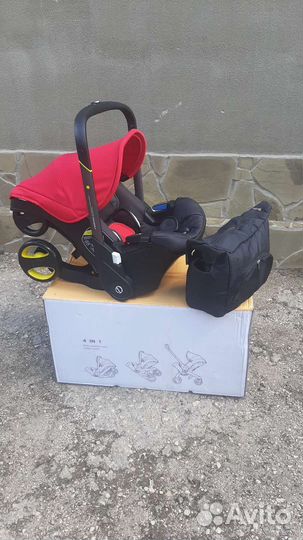 Коляска автокресло 4в1 (малиновый цвет)