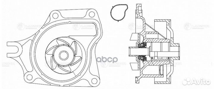 Насос водяной для а/м Mazda 3 (03) 1.4i/1.5i/1