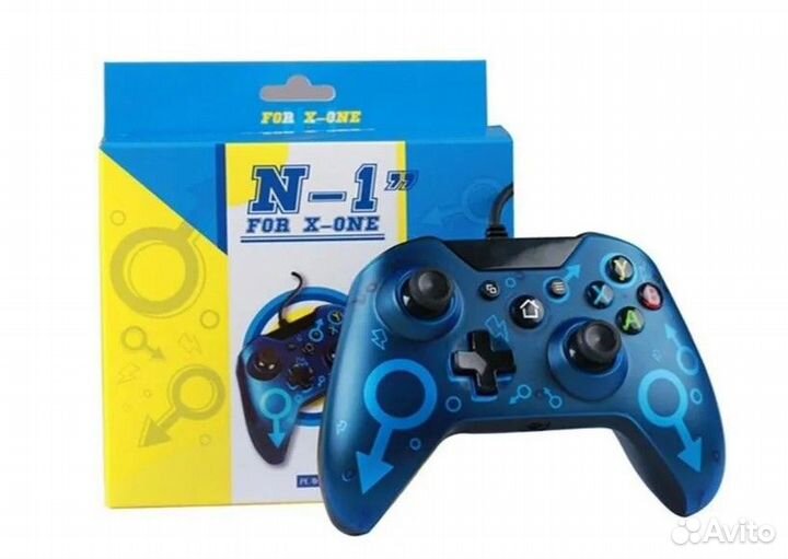 Геймпад проводной для PS3/X-Box One/PC N-1, синий