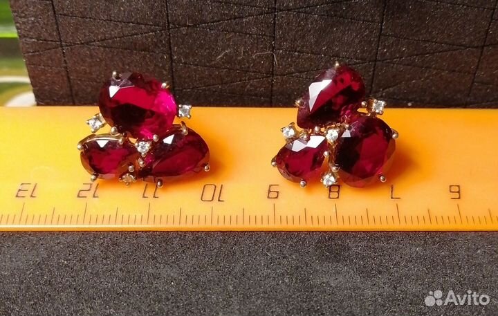 Серьги серебро 925 с гранатом