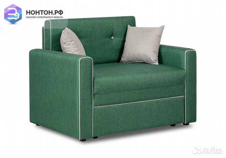 Кресло выкатное Найс зеленое / светло-сере