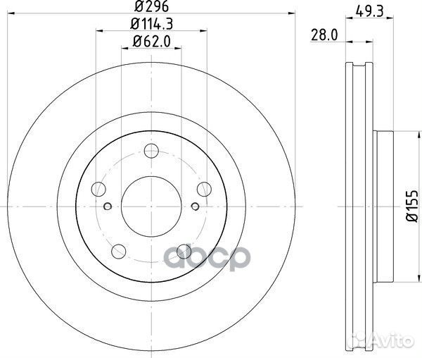 Диск тормозной перед/зад ND1048K nisshinbo