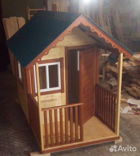 Детский игровой домик из натурального дерева