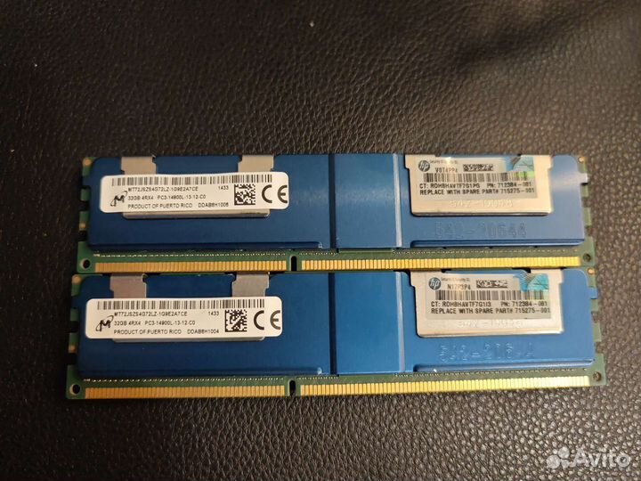 Micron hp 32gb 1866mhz ddr3 pc3-14900l (lrdimm)