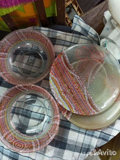Тарелки стекло, сервиз, блюдо