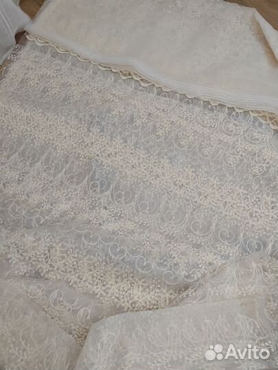 Тюль вышивка