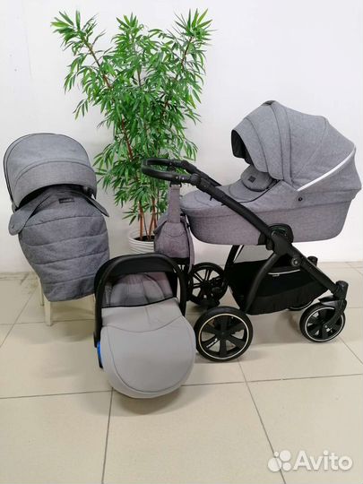 Коляска 3в1 Noordi Fjordi (графит/лен)