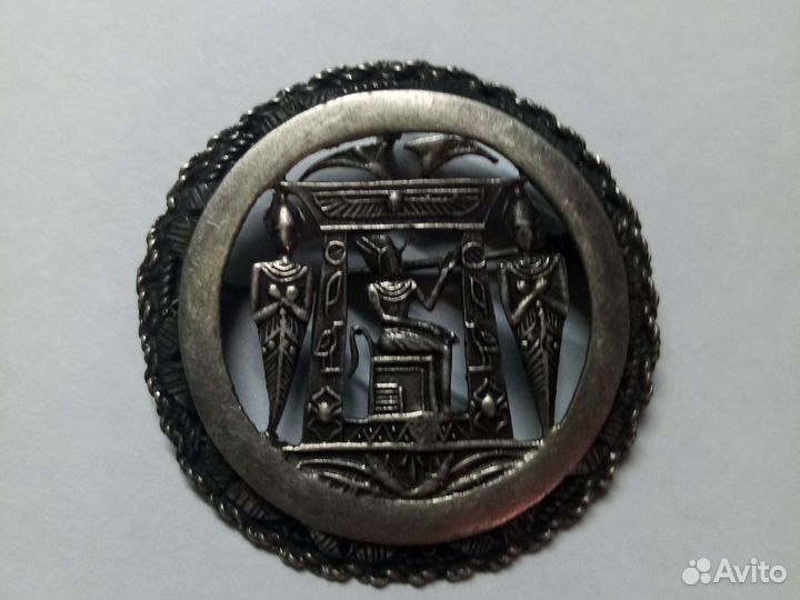 Брошь подвеска серебро старинная